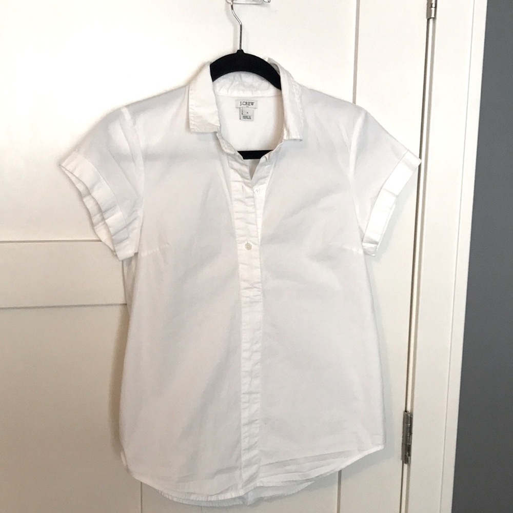 J. Crew White Button-Down Blouse